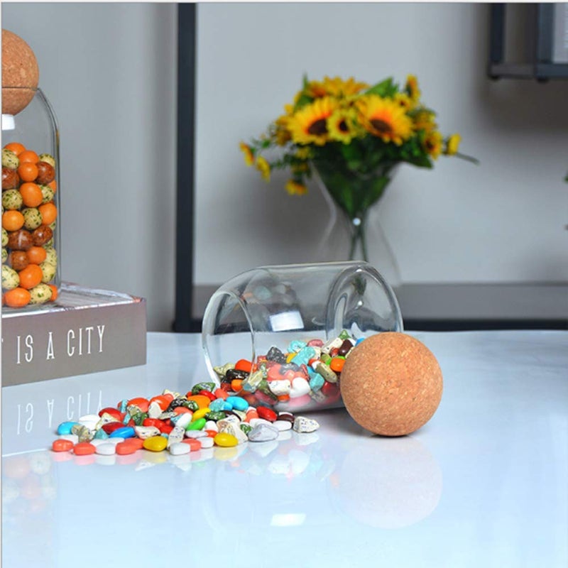 Piscepio Glass Jar with Wood Lid Ball Jar Small Food Storage Container Clear Candy Jars Canister Sugar Coffee Tea Beans Spice Salt Storage 2 PSC 500 ML - Image 2